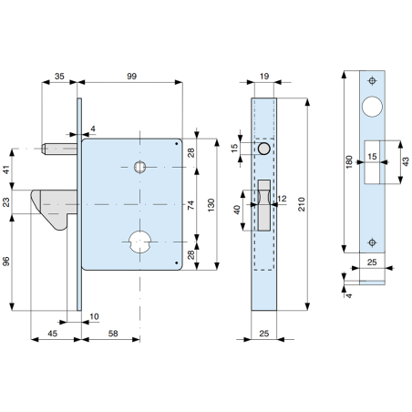 573580 MG sliding gate lock