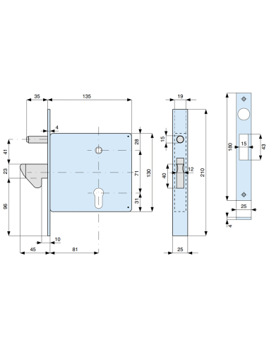 568810 MG sliding gate lock