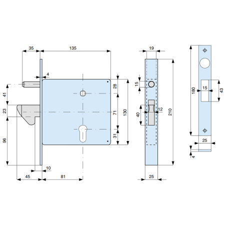 568810 MG sliding gate lock