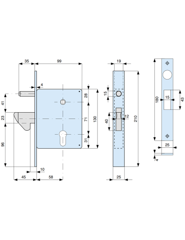 566580 MG sliding gate lock