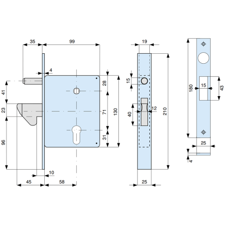 566580 MG sliding gate lock
