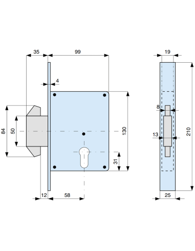 561580 MG sliding gate lock
