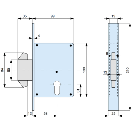 561580 MG sliding gate lock