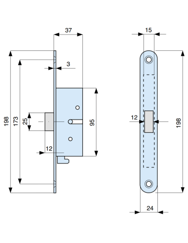 489000 MG pair of diverters for three locking points