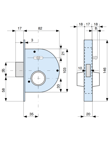 255350 MG serratura da infilare