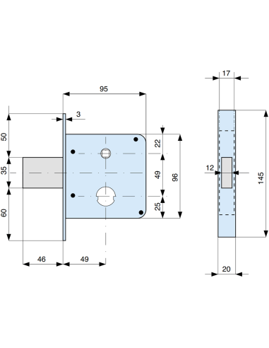 134500 MG serratura da infilare