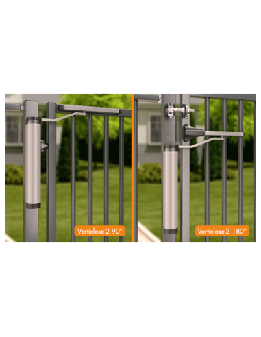 VERTICLOSE-2-ZILV - Chiudicancello idraulico per cerniere a 90° e 180°