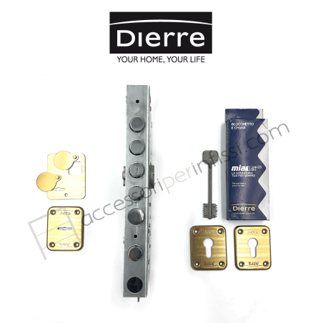 SER NE 17 1D Dierre - Triple lock with double map and European cylinder for armoured doors with entry 60