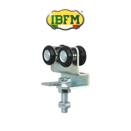 Sheet metal trolley for sliding doors with nylon wheels Ibfm art. 338/4N