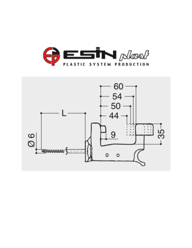 Esinplast Super top 3036001 - Automatic shutter stop with shock absorber and 150 mm screw