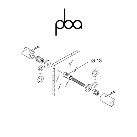 FIX.810.000D.B2 PBA - Opposite fixing kit for glass | IT Program - YOD - 200Q - 200E - 200 - M18 - 300 - PVD