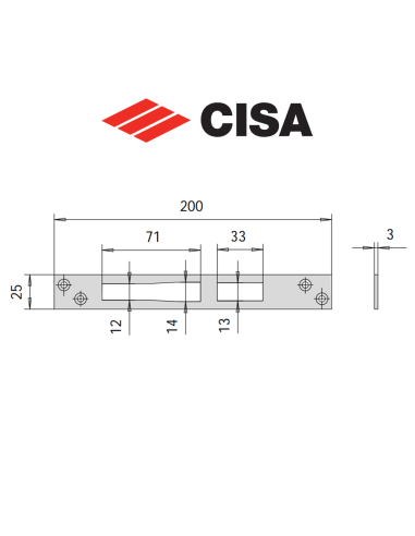 0623220 Cisa - Zinc-plated steel counterplate