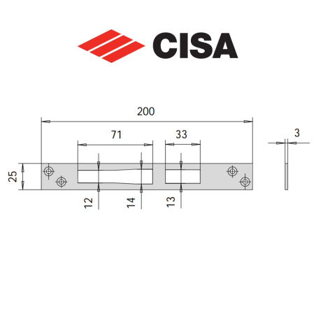 0623220 Cisa - Zinc-plated steel counterplate