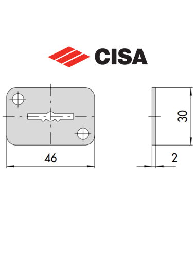 0612402 Cisa - Rectangular zinc-plated steel stud for locks