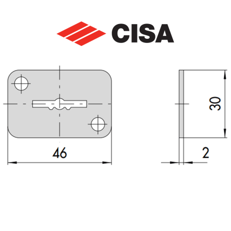 0612402 Cisa - Rectangular zinc-plated steel stud for locks
