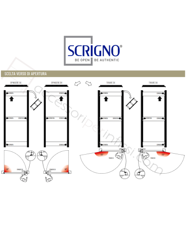FILO44 Scrigno - Porta filo muro battente reversibile per interni