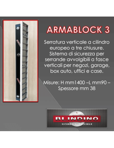 Coupled security locks for shutters ARMABLOCK 3