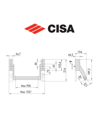 Maniglione per serrature antipanico Cisa Fast Push art. 5961610