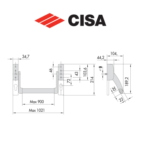 Handle for Cisa Fast Push anti-panic locks art. 5961610