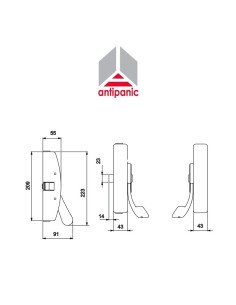 501 UNICO Antipanic - Maniglione antipanico meccanico centrale con barra esterna