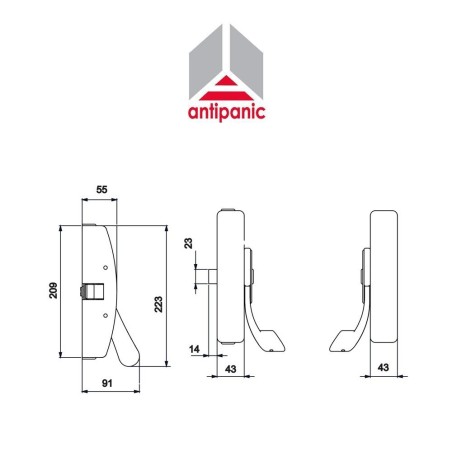 501 UNICO Antipanic - Central mechanical panic bar with external bar