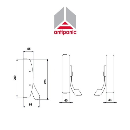 502 UNICO Antipanic - Double mechanical panic bar with external bar