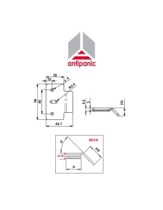 491/4 Antipanic - Meeting for anti-panic handles PVC profile