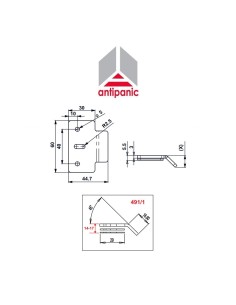 491/1 Antipanic - Incontro per maniglioni antipanico profilo pvc