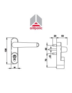 1090 Antipanic - Comando esterno per maniglioni antipanico