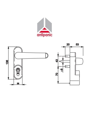 1090 Antipanic - External control for anti-panic handles
