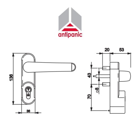 1090 Antipanic - External control for anti-panic handles