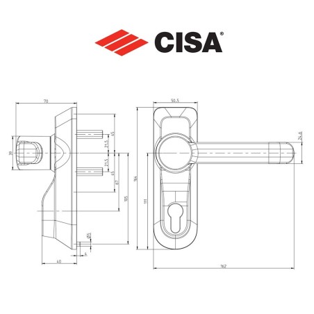 Comando esterno per maniglioni antipanico Cisa Fast art. 0707868