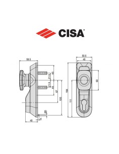 0707869 Cisa - External control knob with cylinder for Fast panic exit devices