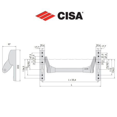 Maniglione per serrature antipanico Cisa Fast Push art. 5960710