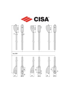 Pair of side latches for Cisa anti-panic handles item 0706351