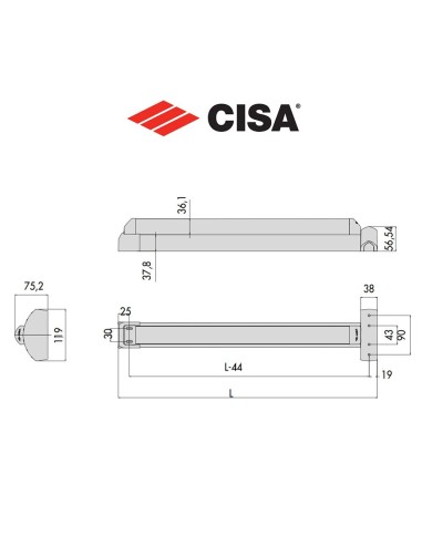 Maniglione per serrature antipanico Cisa Fast Touch art. 5971101