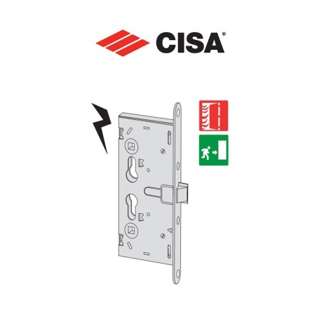Serratura antipanico elettrica a cilindro per porte tagliafuoco e antipanico Cisa Mito Panic entrata 65 serie 13110-65