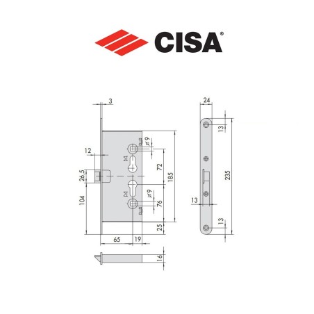 Electric cylinder panic lock for fire and panic doors Cisa Mito Panic entry 65 series 13110-65