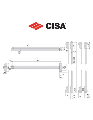 EFAST Cisa - Motorized triple panic bar