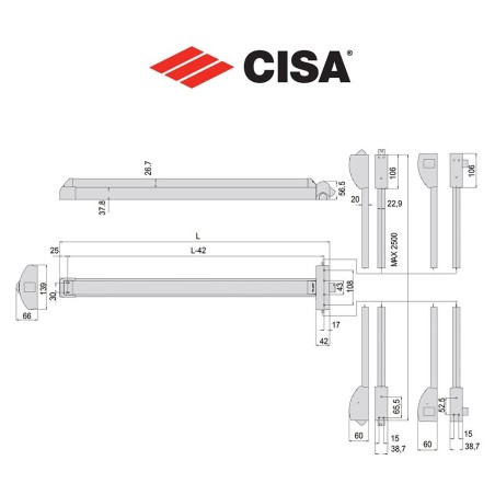 EFAST Cisa - Motorized triple panic bar