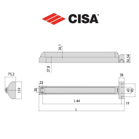 Maniglione per serrature antipanico Cisa Fast Touch art. 5971100