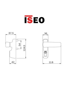 94021005 TRIM Iseo - Black external control for anti-panic devices to be applied