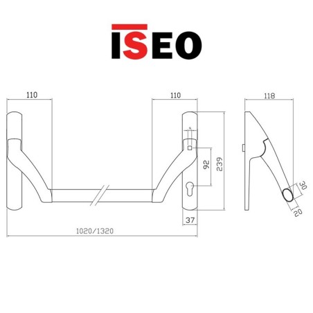 Iseo Pro Exit anti-panic handle item 94A000050699
