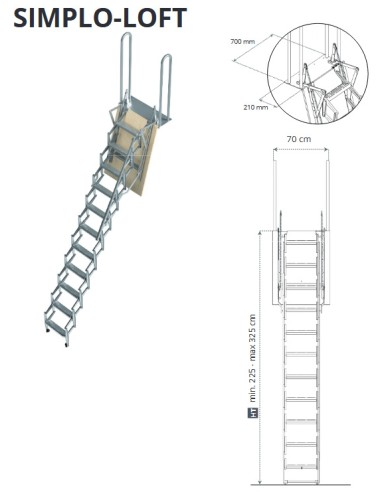 SIMPLO LOFT - Scala Retrattile per SOPPALCO
