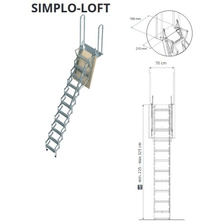 SIMPLO LOFT - Scala Retrattile per SOPPALCO