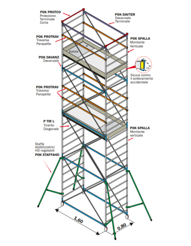 POKER HD - Professional Scaffolding Scaffolding version NOT Anchored to the wall