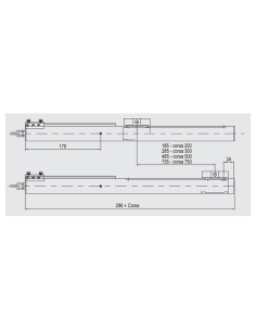 PA-L/S - Attuatore a fulcro scorrevole laterale 500N per apertura sia verso l’interno che verso l’esterno