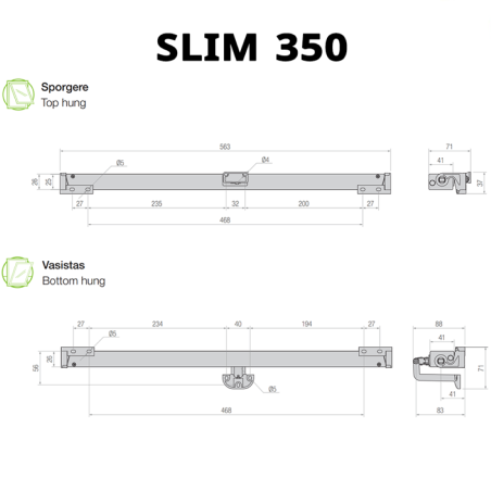 LIWIN L40 Slim Wi-Fi 350/600/800/1000 Comunello - Electromechanical chain actuator for top-hung and bottom-hung windows