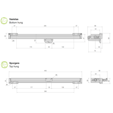 LIWIN L35 Slim Comunello - Electromechanical chain actuator for top-hung and bottom-hung windows