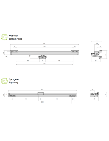 LIWIN L20 Insert Wi-Fi Comunello - Electromechanical chain actuator for top-hung and bottom-hung windows
